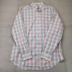Vineyard Vines Slim Fit Whale Shirt Men's L Madras Plaid Long Sleeve Button Down